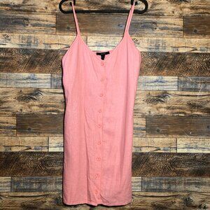 Forever 21 pink button down unstructured spaghetti strap dress M Medium